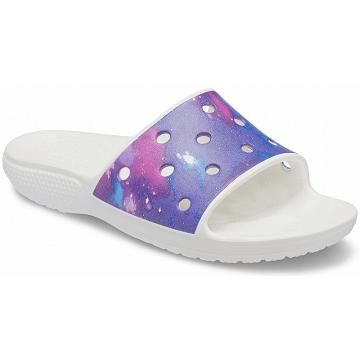 Chanclas Crocs Classic Out of this World Mujer Blancos Morados | Mexico 0602RVDW